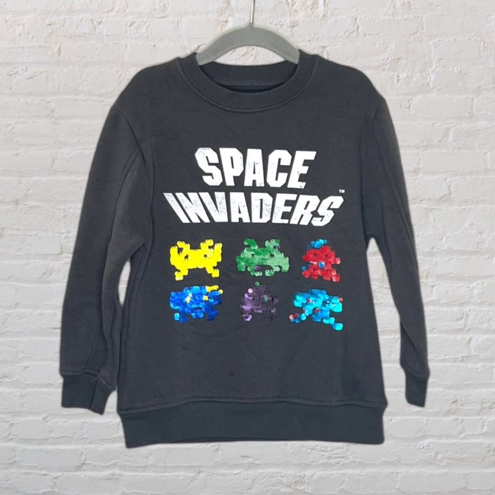 Zara Space Invaders Flip-Sequin Sweatshirt